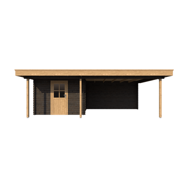 TUINHUIS BRUSSEL: ZWART + EIKEN - PLAT DAK