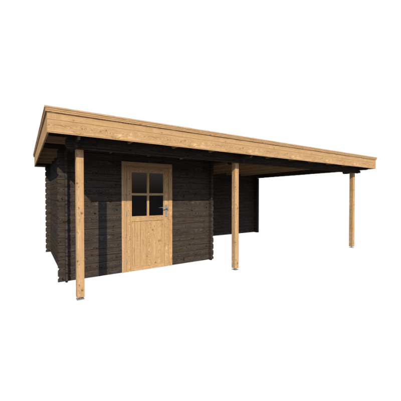 TUINHUIS BRUSSEL: ZWART + EIKEN - PLAT DAK