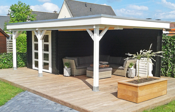 TUINHUIS BRUSSEL: ZWART + WIT - PLAT DAK