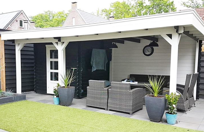 TUINHUIS BRUSSEL: ZWART + WIT - PLAT DAK