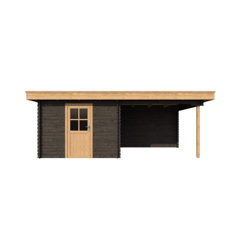 TUINHUIS AMSTERDAM: ZWART + EIKEN - PLAT DAK