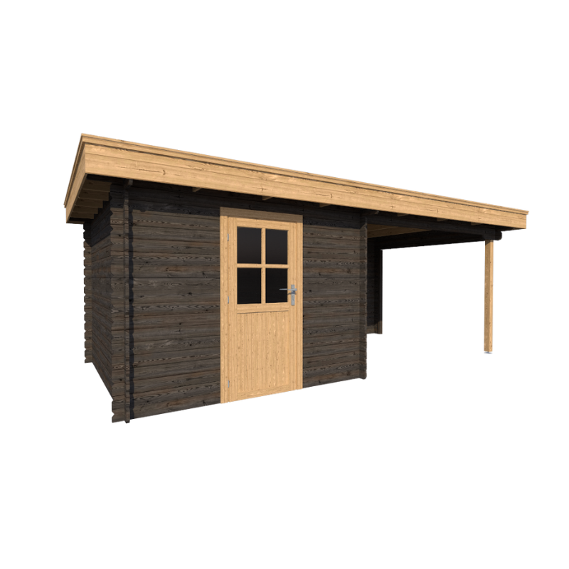 TUINHUIS AMSTERDAM: ZWART + EIKEN - PLAT DAK